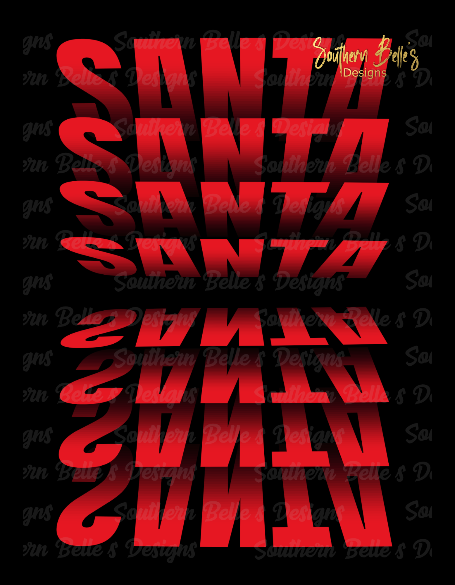 "Santa" Word Art Southern Belle's Sublimation Blanks