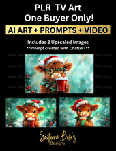 Load image into Gallery viewer, PLR TV Art - Highland Cow Christmas - Video Included (One Buyer Only!)