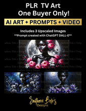 Load image into Gallery viewer, PLR TV Art - Midnight Florals - Video Included (One Buyer Only!)