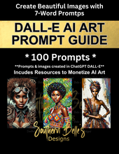 Load image into Gallery viewer, 7-Word Prompts | 100 AI Art Prompts | DALL-E Prompt Guide