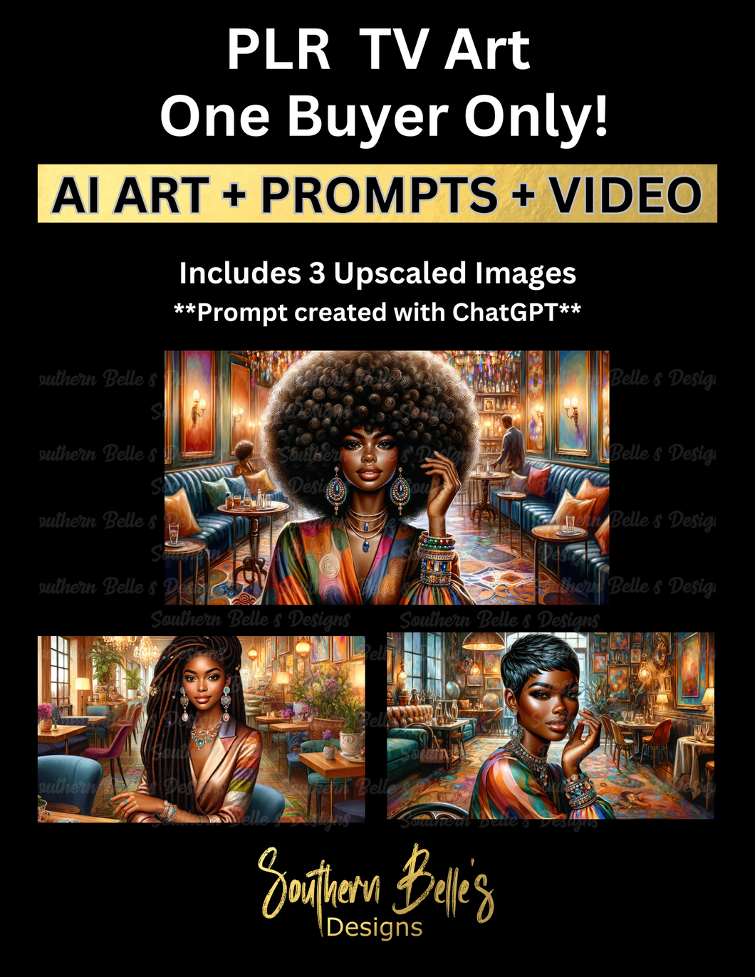 PLR TV Art - Elegance in Cafe - Video Included (One Buyer Only!)