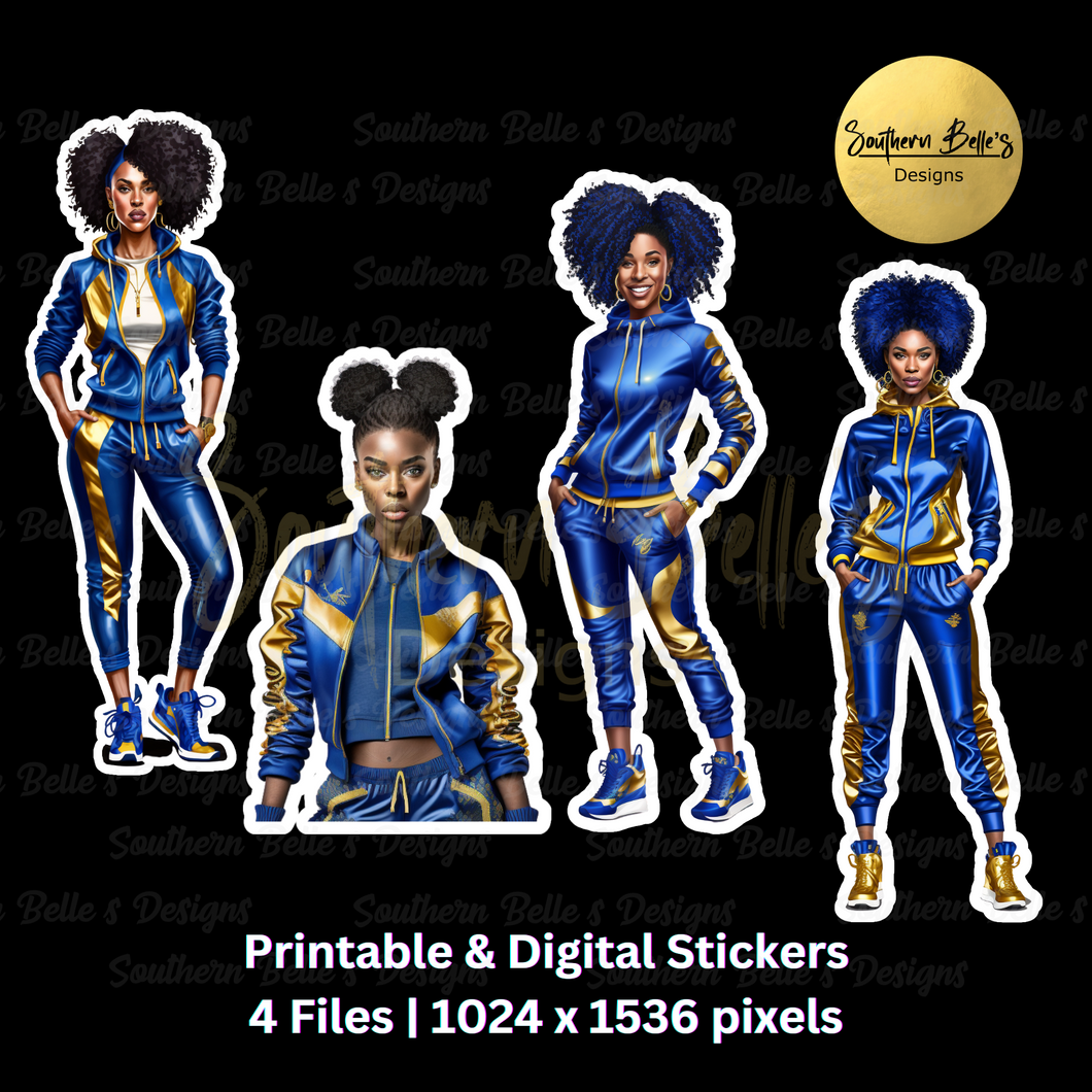 Printable Stickers (Blue and Gold)